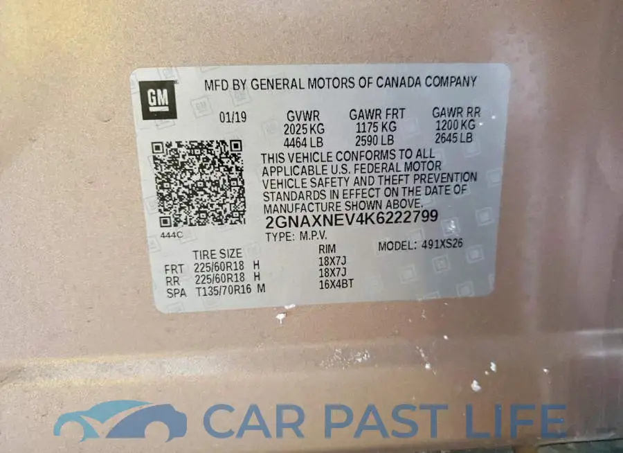 2GNAXNEV4K6222799# 13