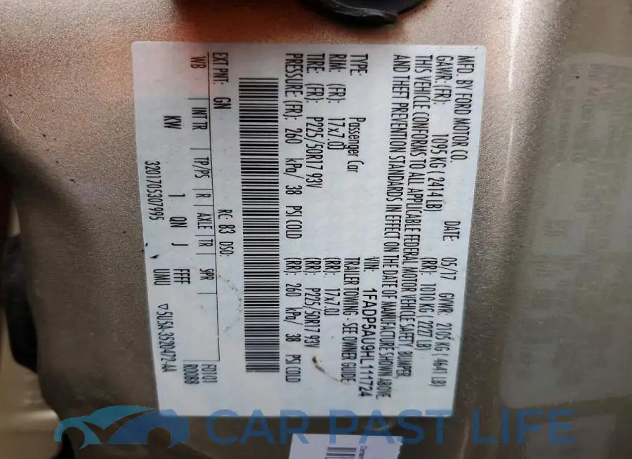 1FADP5AU9HL111724# 12