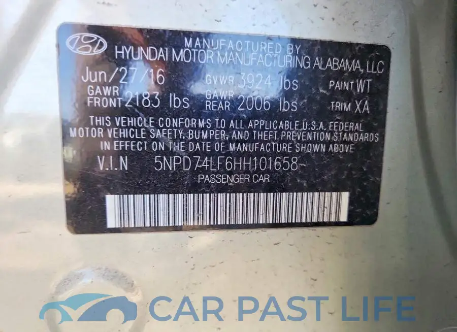 5NPD74LF6HH101658# 12