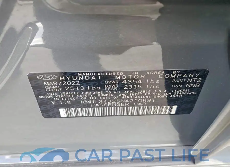KMHL34J25NA210991# 12