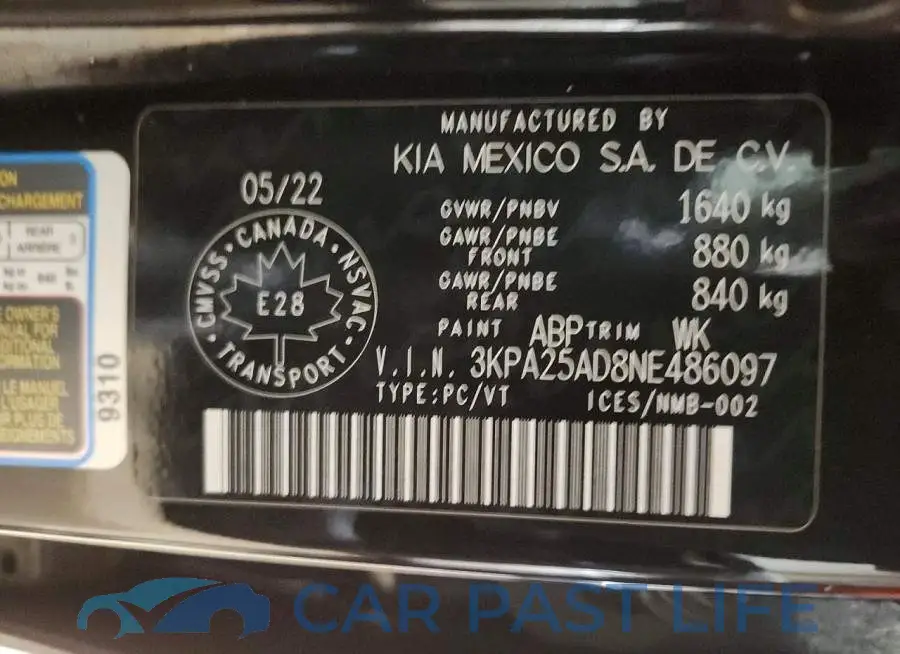 3KPA25AD8NE486097# 13
