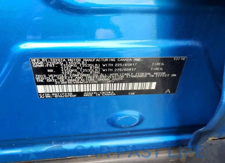 2T3RFREV8HW583326# 12