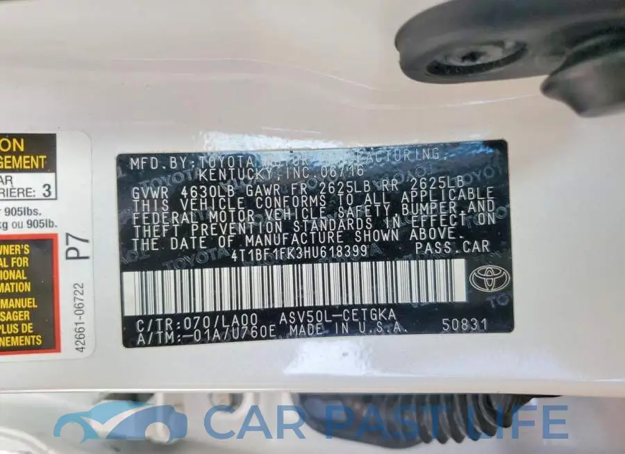 4T1BF1FK3HU618399# 12