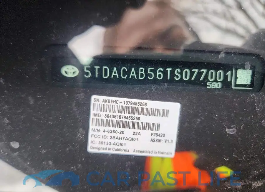5TDACAB56TS077001# 14