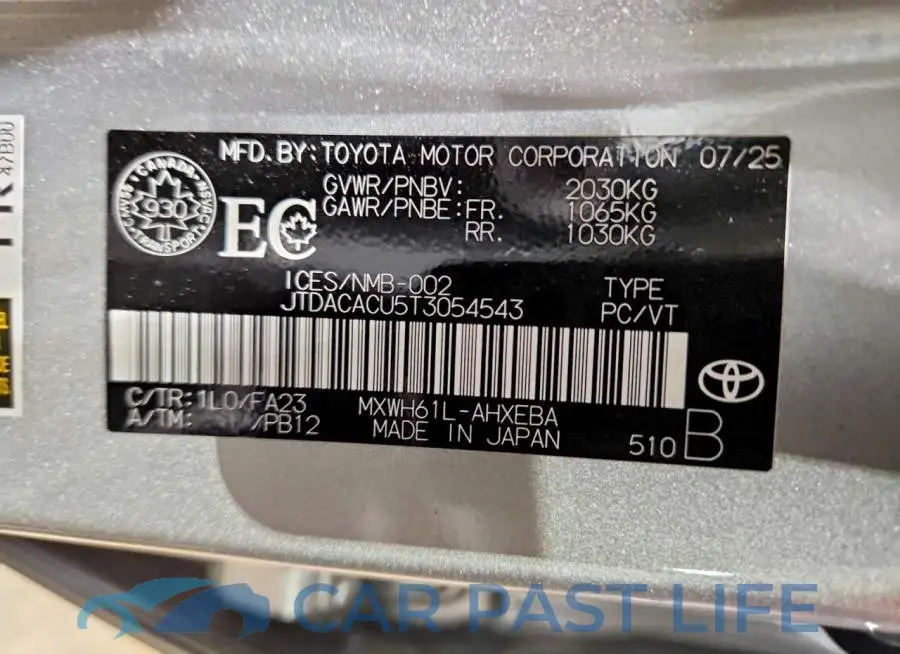 JTDACACU5T3054543# 12