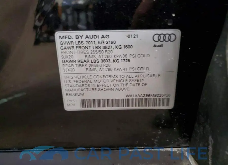 WA1AAAGE6MB025420# 13