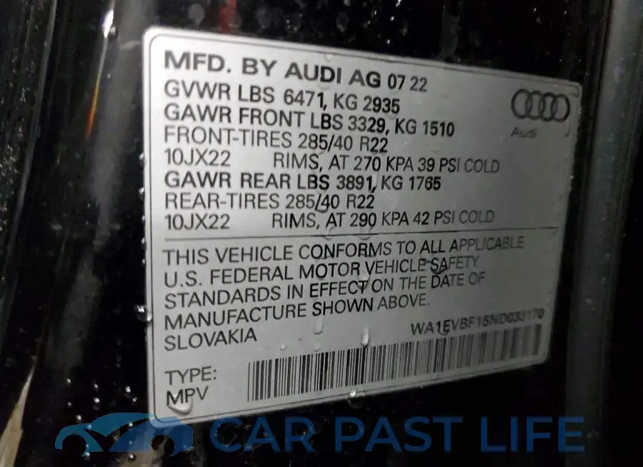 WA1EVBF15ND033170# 13