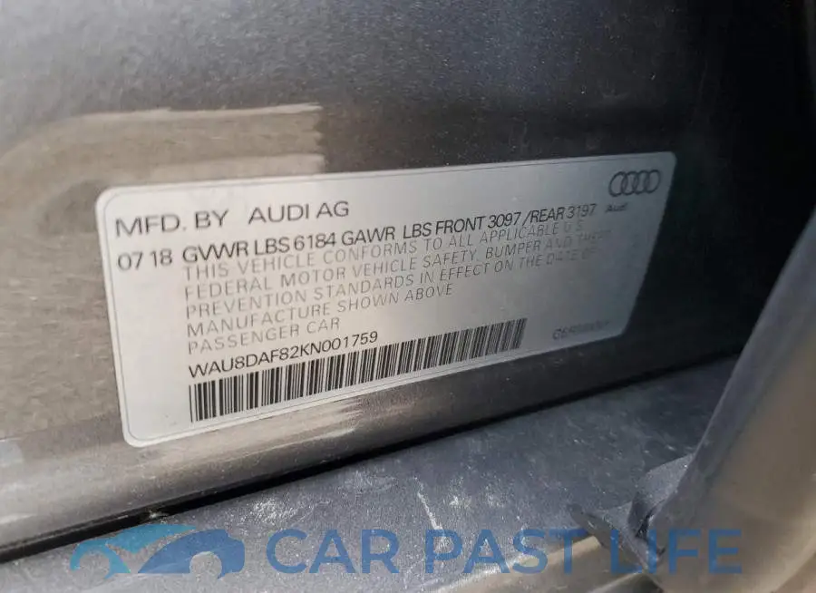 WAU8DAF82KN001759# 12