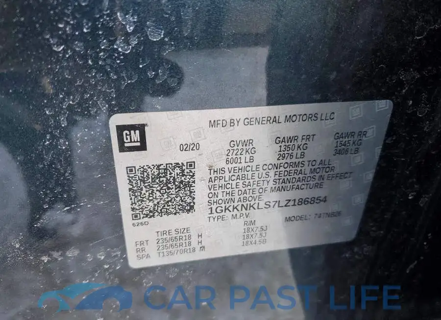1GKKNKLS7LZ186854# 13