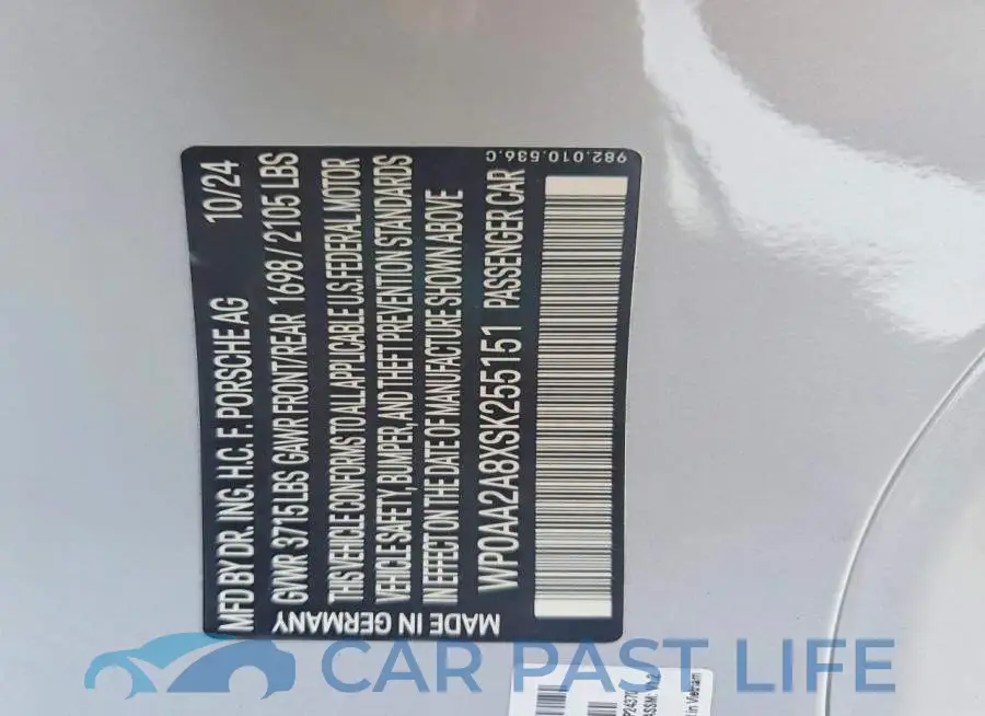 WP0AA2A8XSK255151# 12