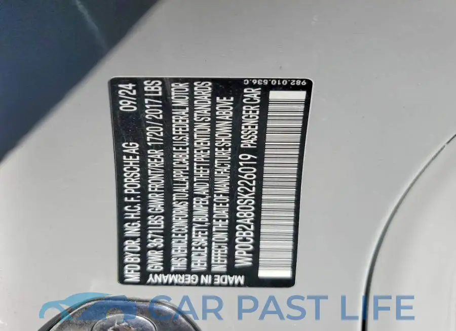 WP0CB2A80SK226019# 12