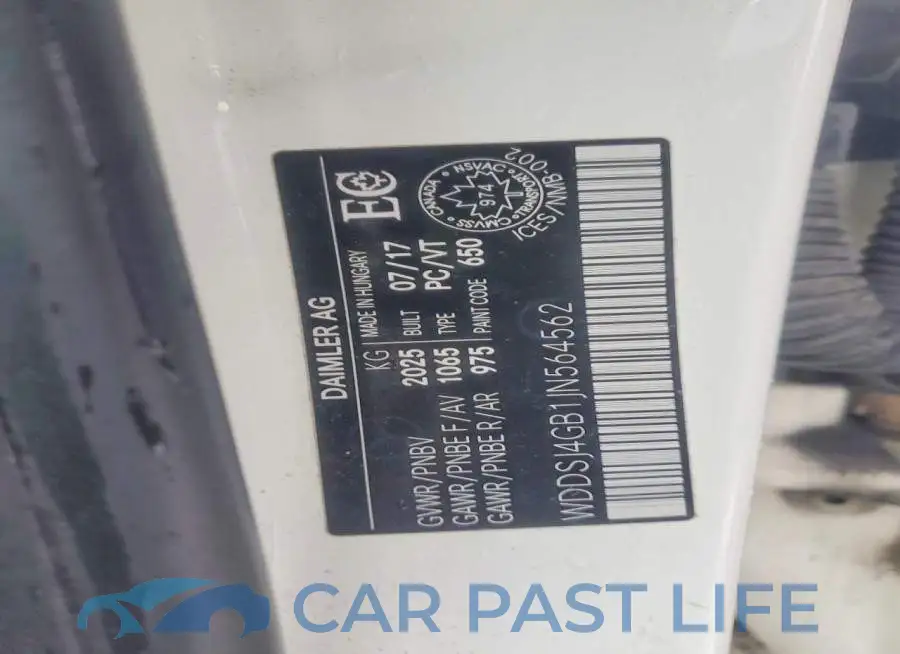 WDDSJ4GB1JN564562# 12
