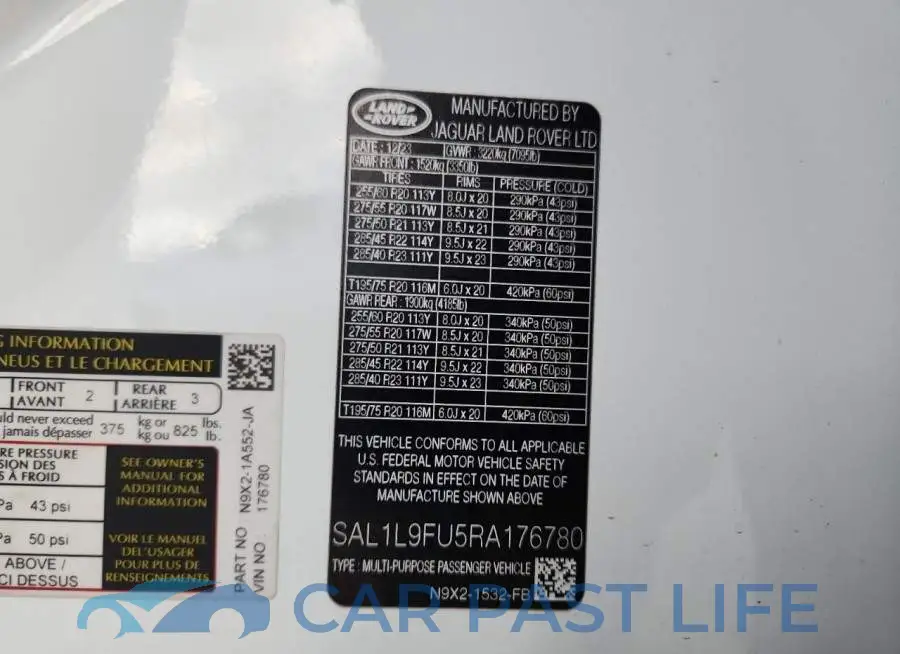 SAL1L9FU5RA176780# 13