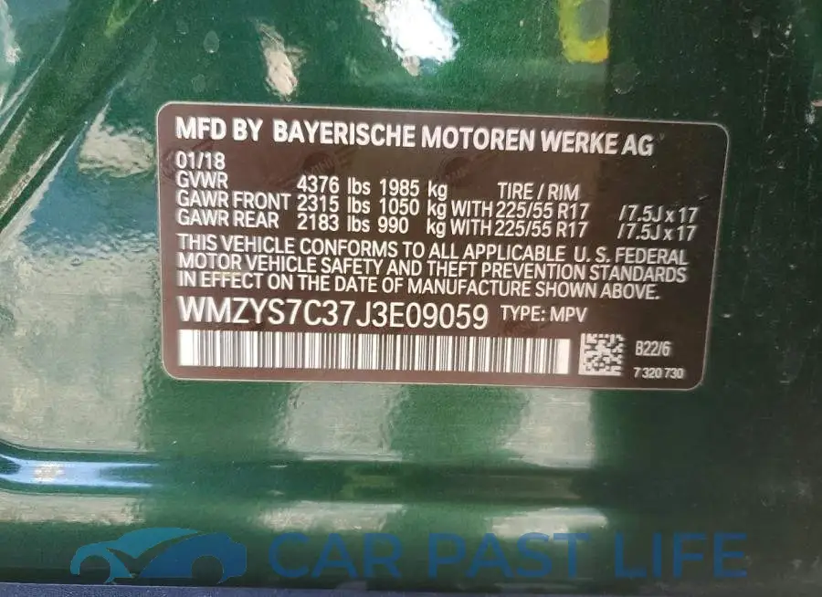 WMZYS7C37J3E09059# 12