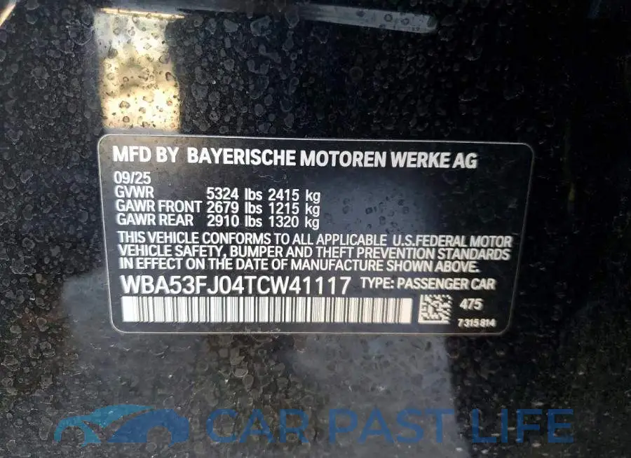 WBA53FJ04TCW41117# 12