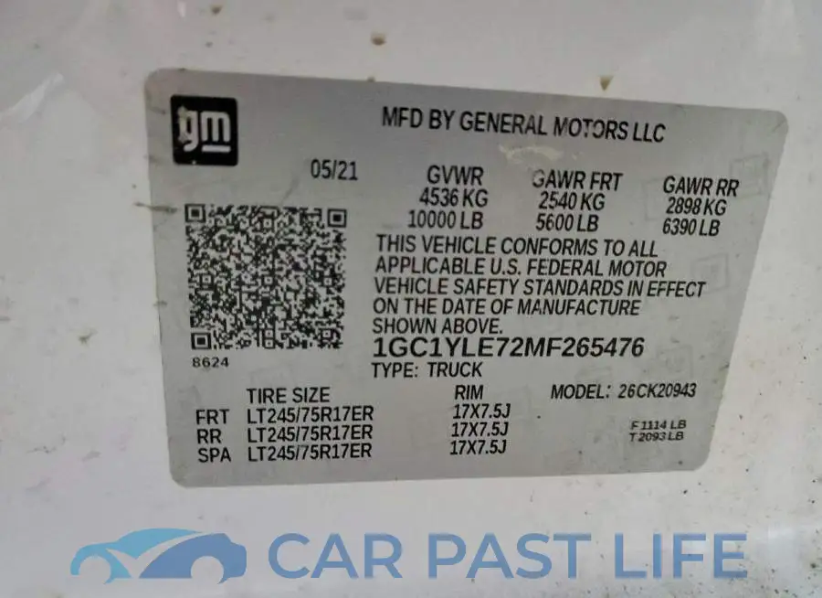 1GC1YLE72MF265476# 12