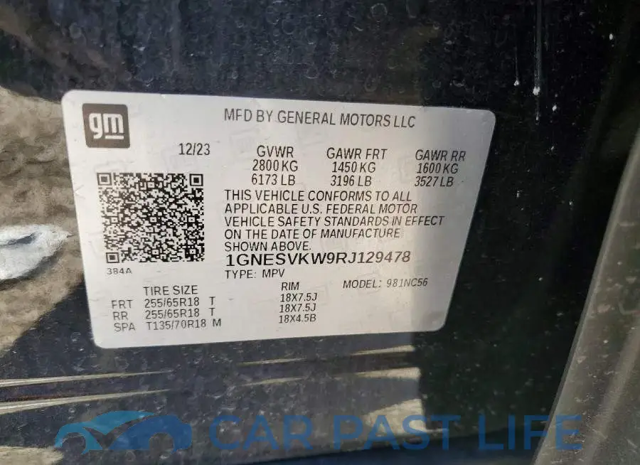 1GNESVKW9RJ129478# 13