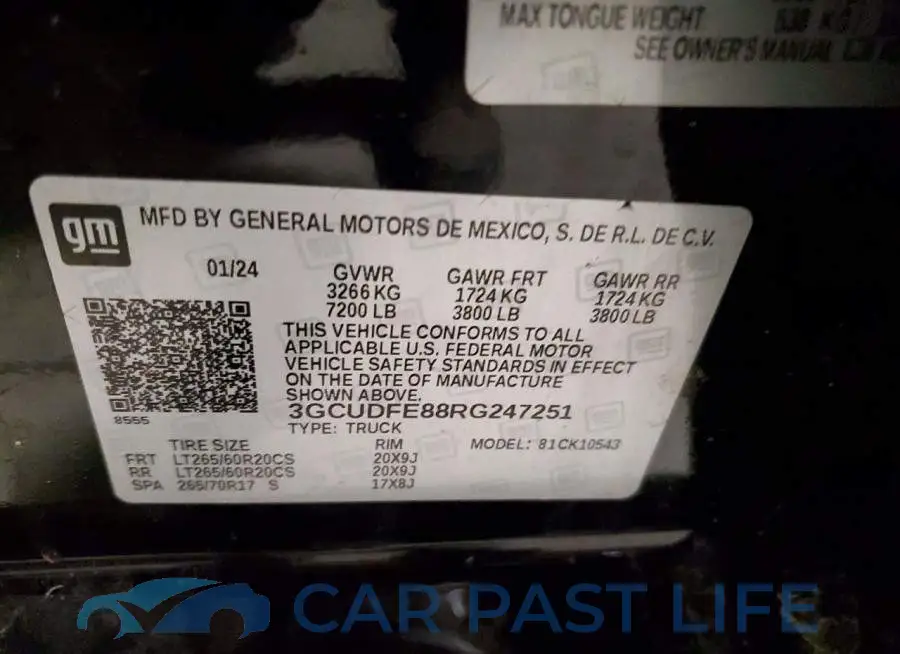 3GCUDFE88RG247251# 12