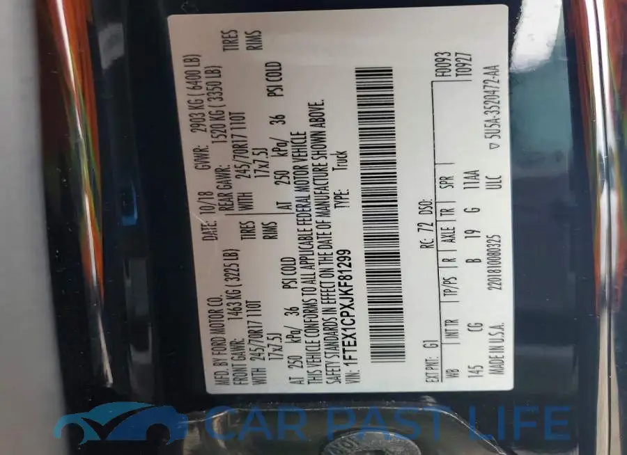 1FTEX1CPXJKF81299# 12