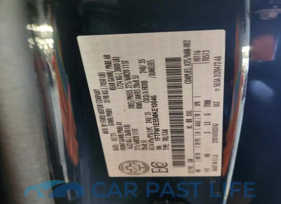 1FTFW1E55MKE10046# 12