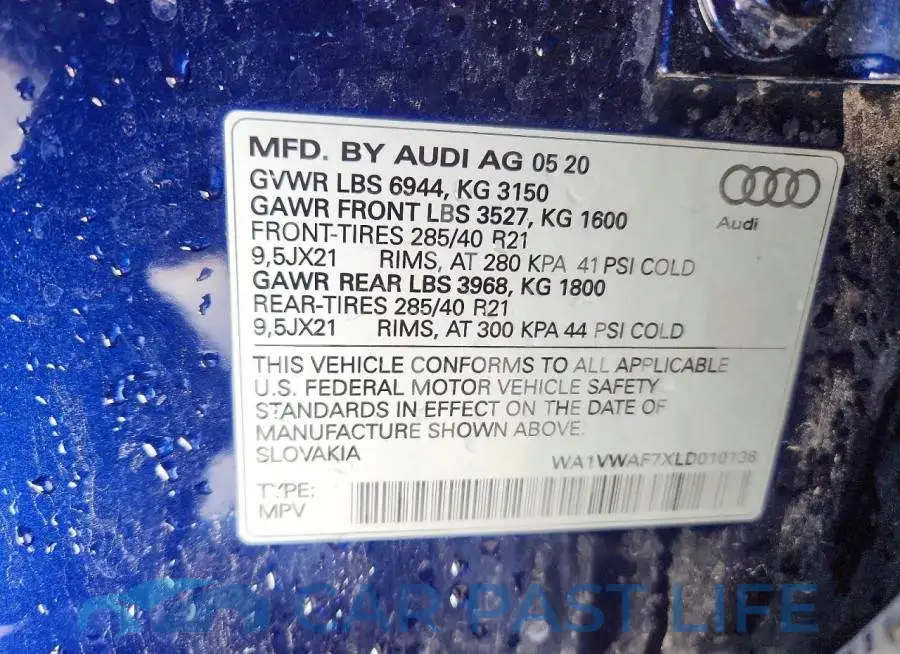 WA1VWAF7XLD010136# 13