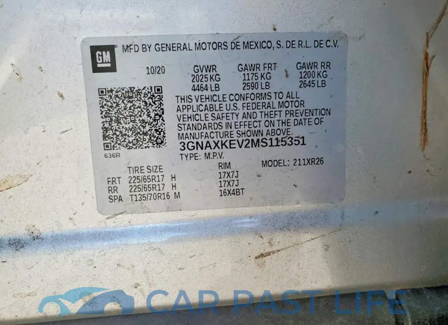 3GNAXKEV2MS115351# 14