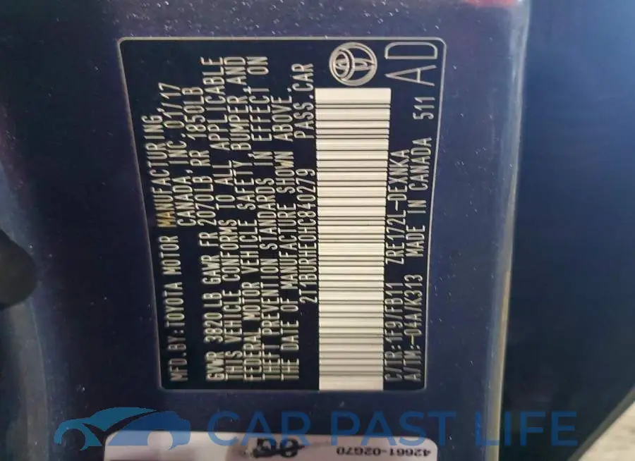 2T1BURHE0HC840279# 12