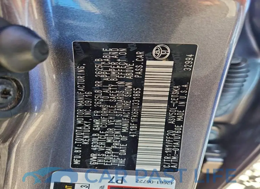 4T1BF1FK6HU331865# 13