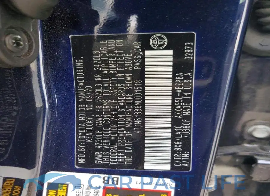 4T1MB1BB6MU001518# 12