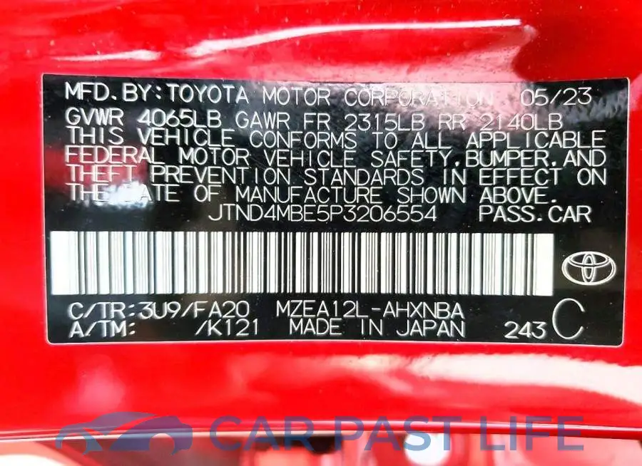 JTND4MBE5P3206554# 13