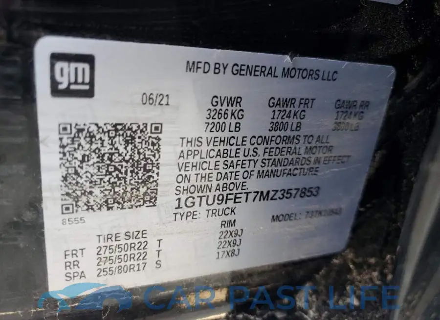 1GTU9FET7MZ357853# 12