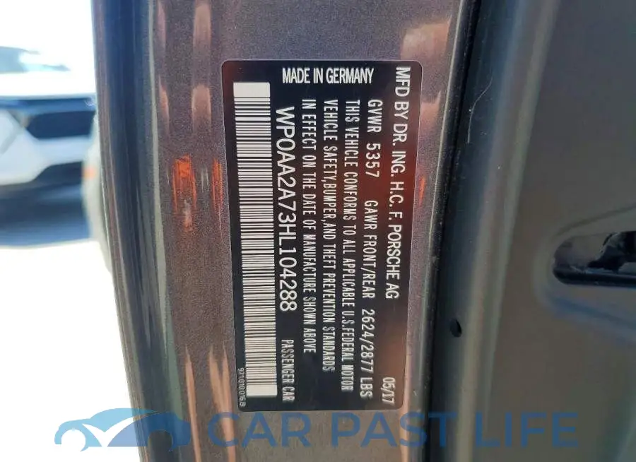 WP0AA2A73HL104288# 12
