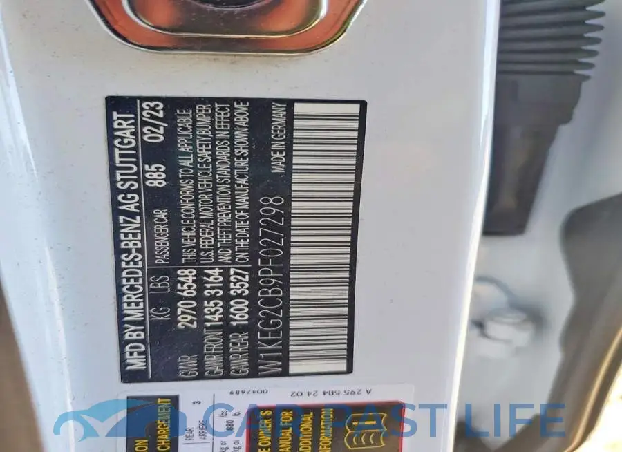 W1KEG2CB9PF027298# 12