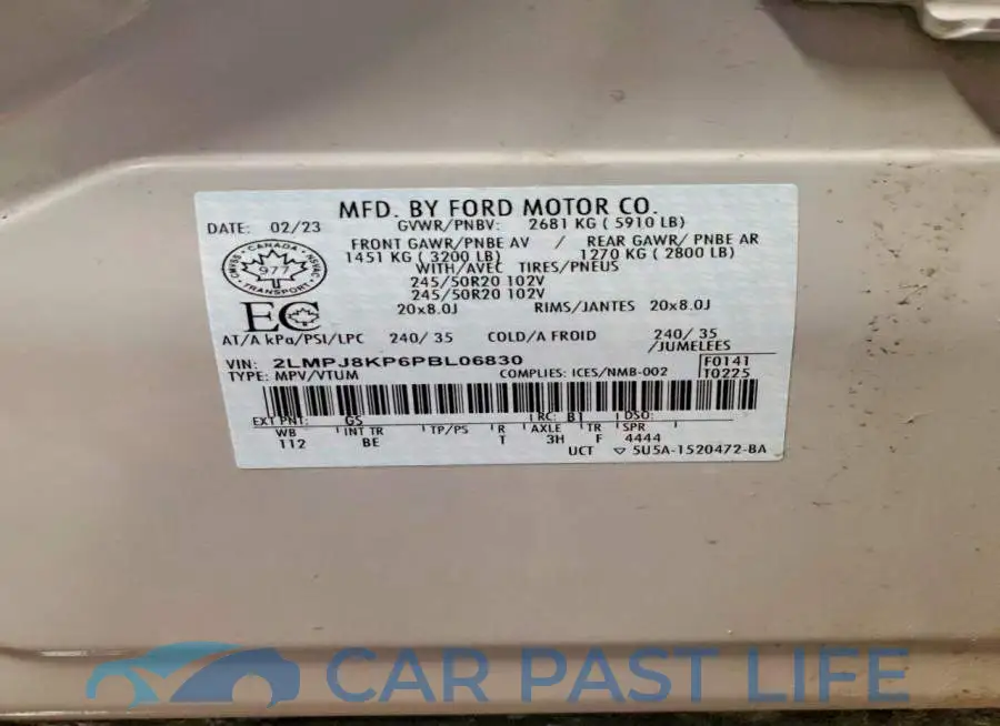 2LMPJ8KP6PBL06830# 13