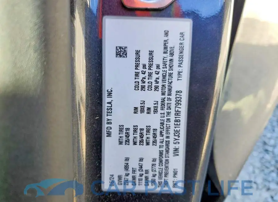 5YJ3E1EB1RF799378# 12