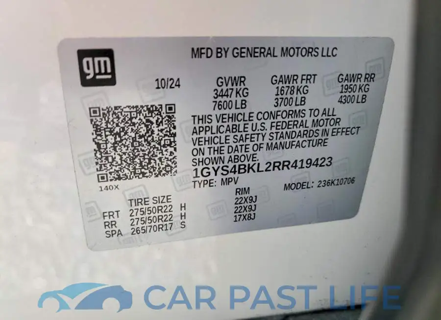 1GYS4BKL2RR419423# 14