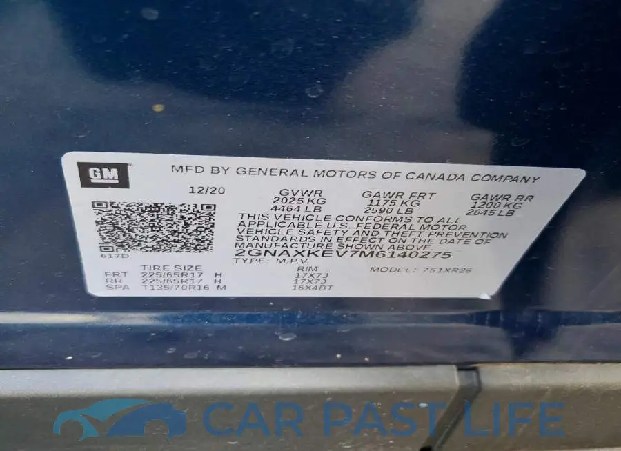 2GNAXKEV7M6140275# 13