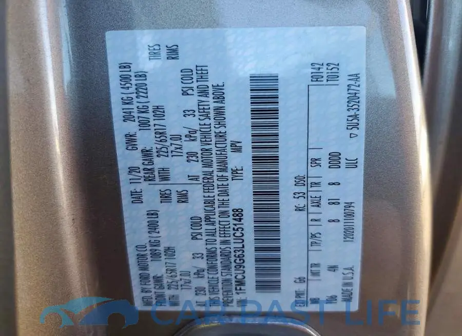 1FMCU9G63LUC51488# 13