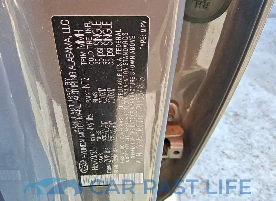 5NMJBCDE0RH354815# 13