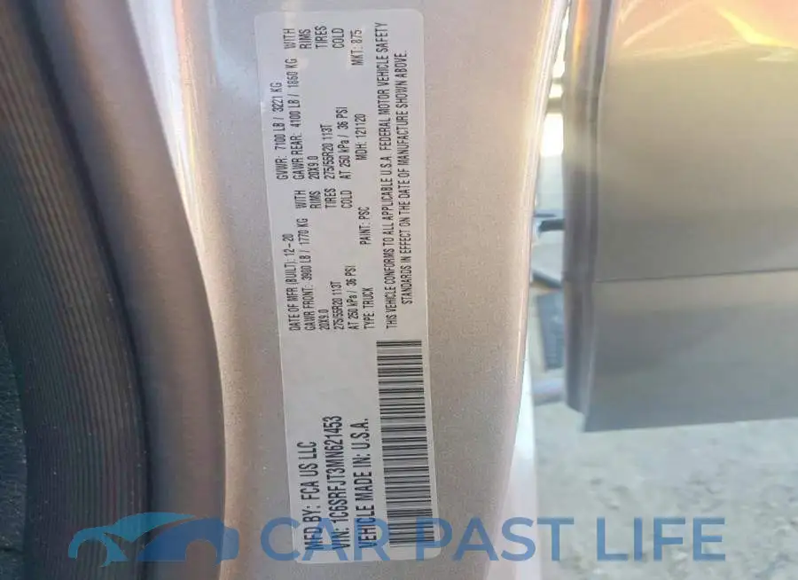 1C6SRFJT3MN621453# 13