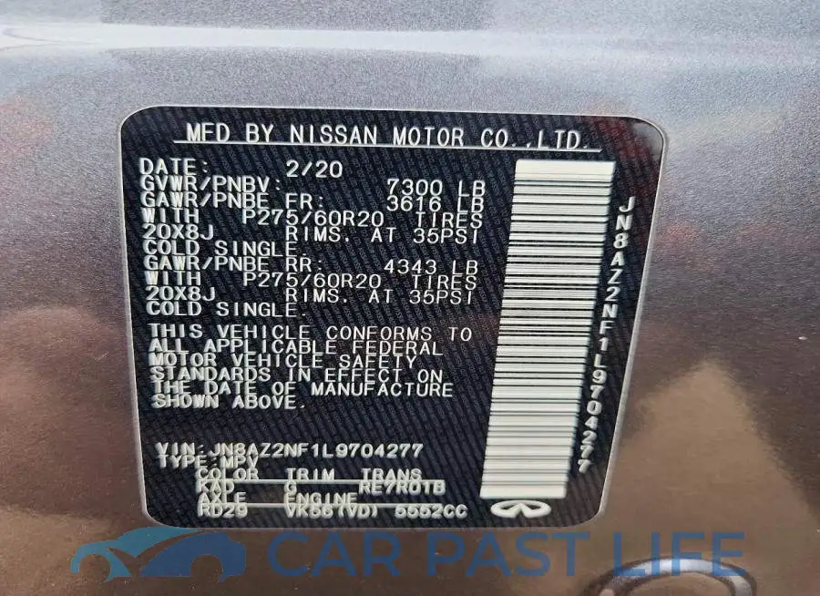 JN8AZ2NF1L9704277# 14
