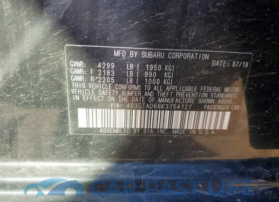 4S3GTAD66K3754127# 13