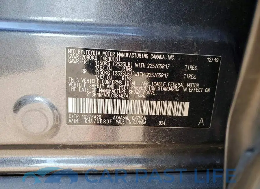 2T3P1RFV0LC084874# 12