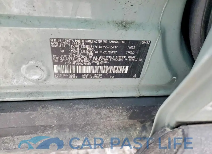 2T3P1RFV6NW278181# 12