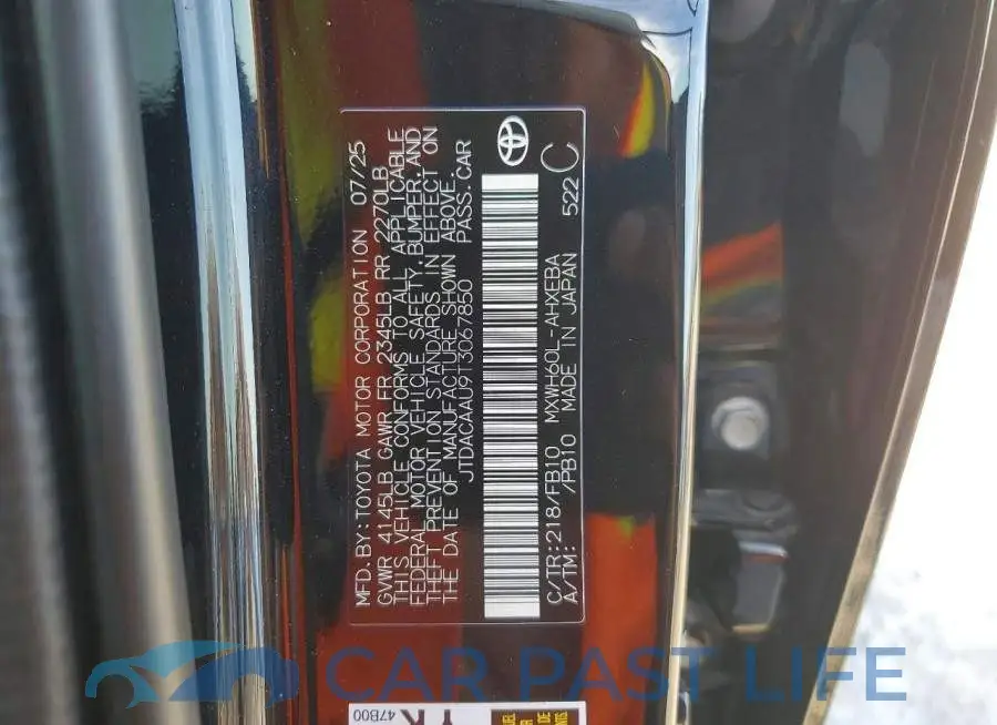 JTDACAAU9T3067850# 12
