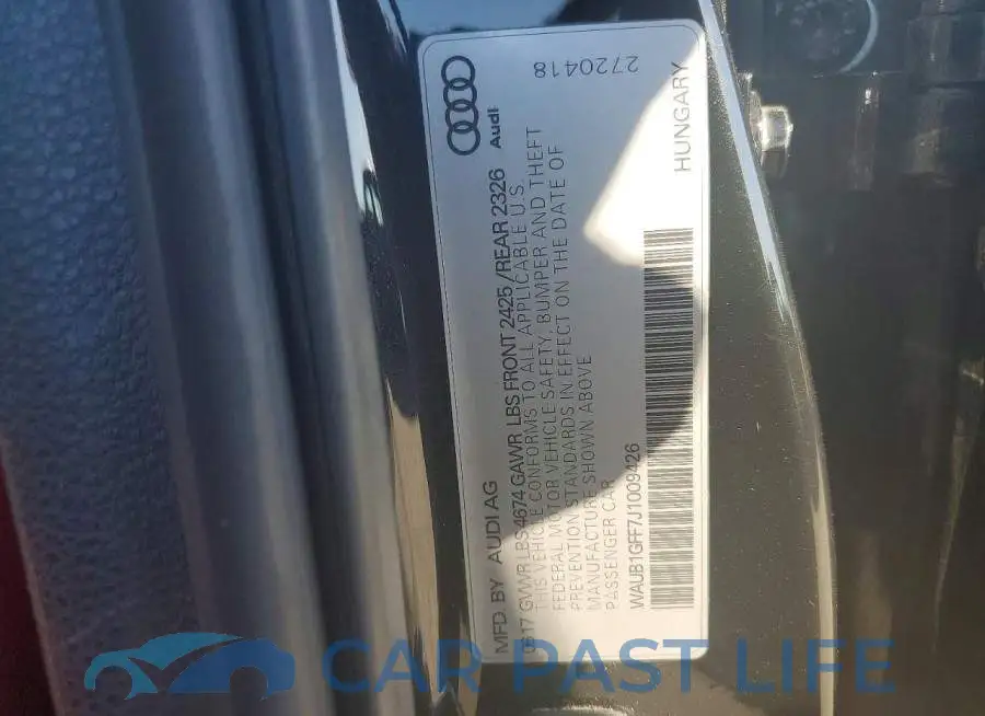 WAUB1GFF7J1009426# 12