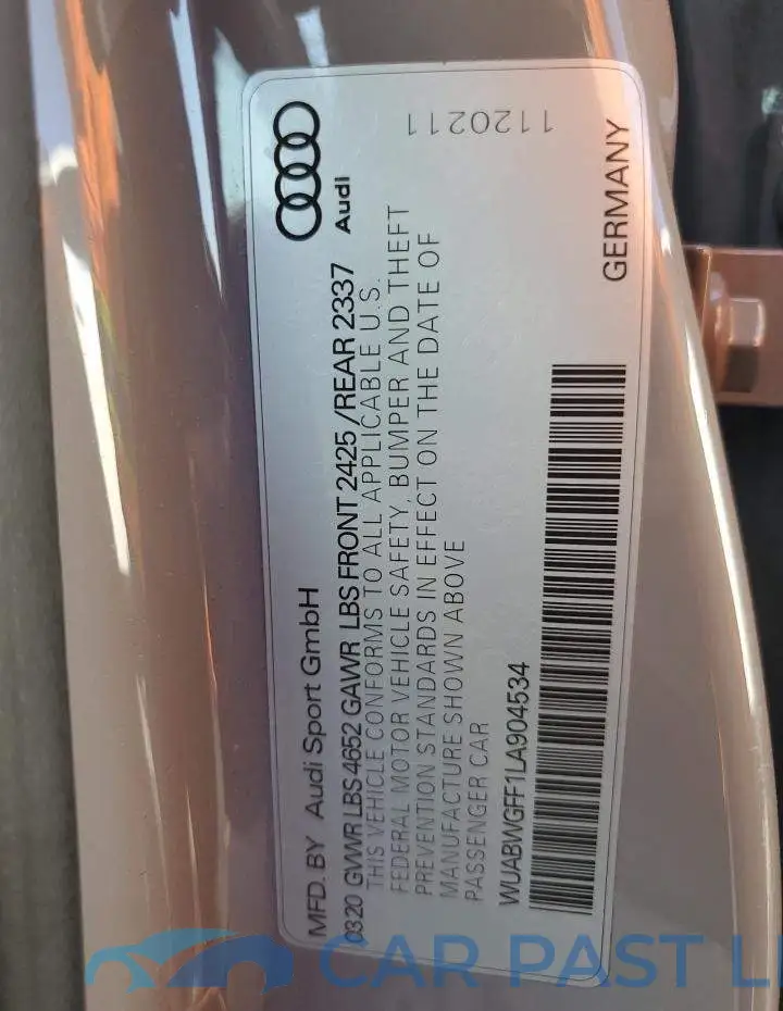 WUABWGFF1LA904534# 12