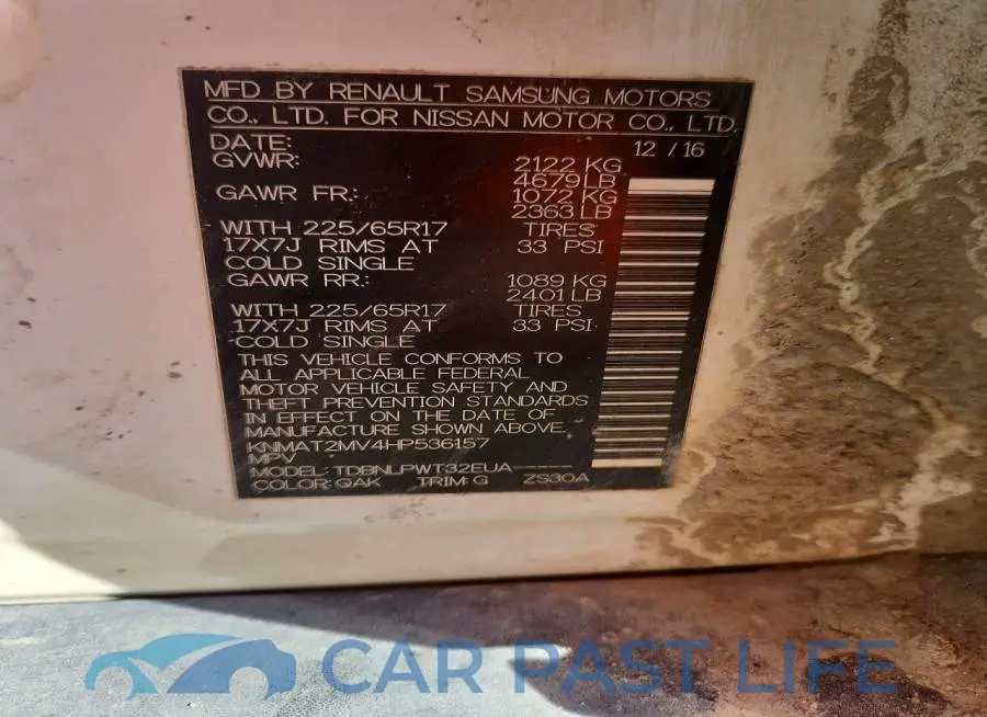 KNMAT2MV4HP536157# 13
