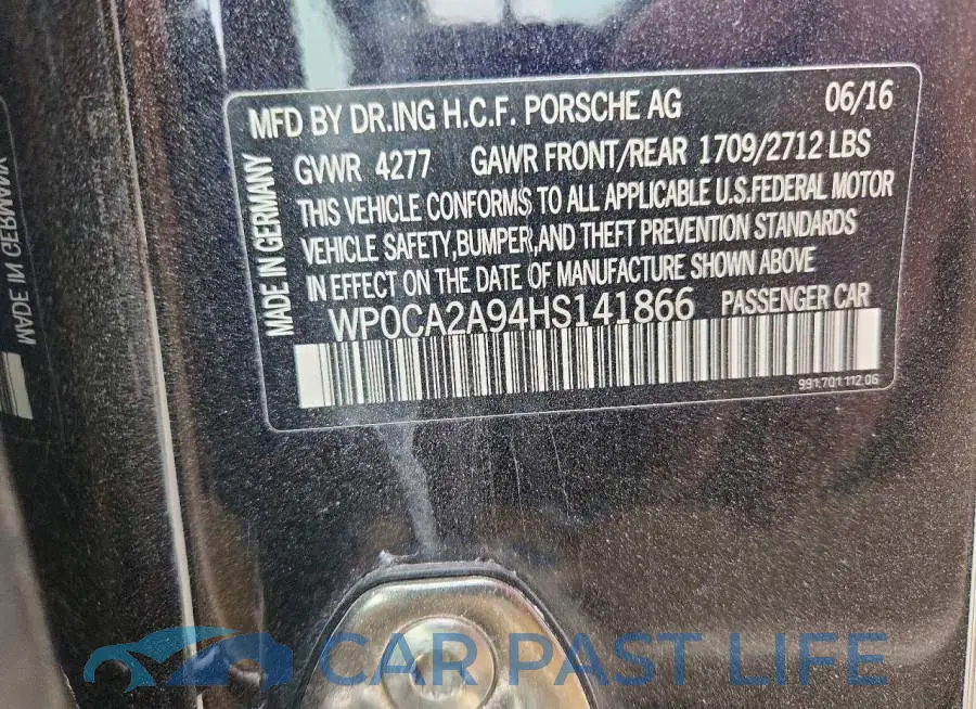 WP0CA2A94HS141866# 13