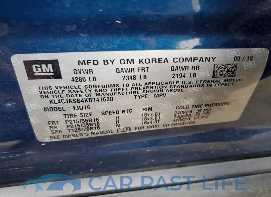 KL4CJASB4KB747620# 14